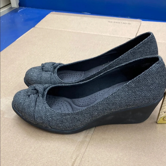 Dexflex by Dexter Heeled Comfort Shoe Gray Herringbone Women's Size 9 - Picture 2 of 7